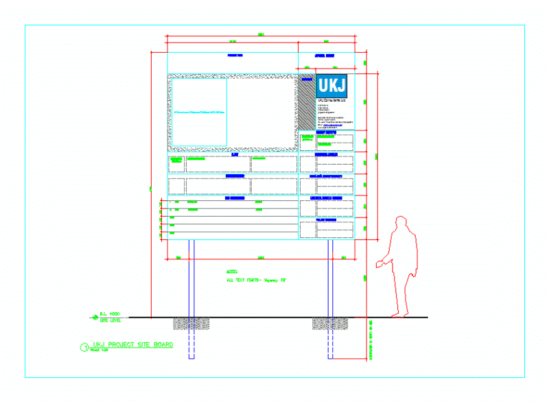 Sign Site DWG Block for AutoCAD
