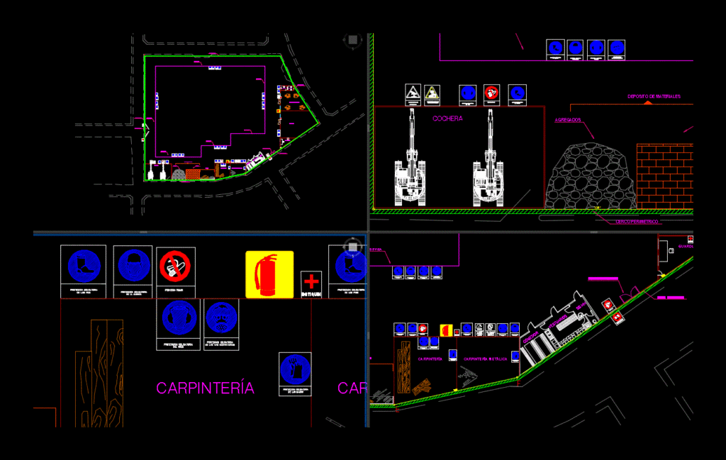 Signaling In Work DWG Block for AutoCAD