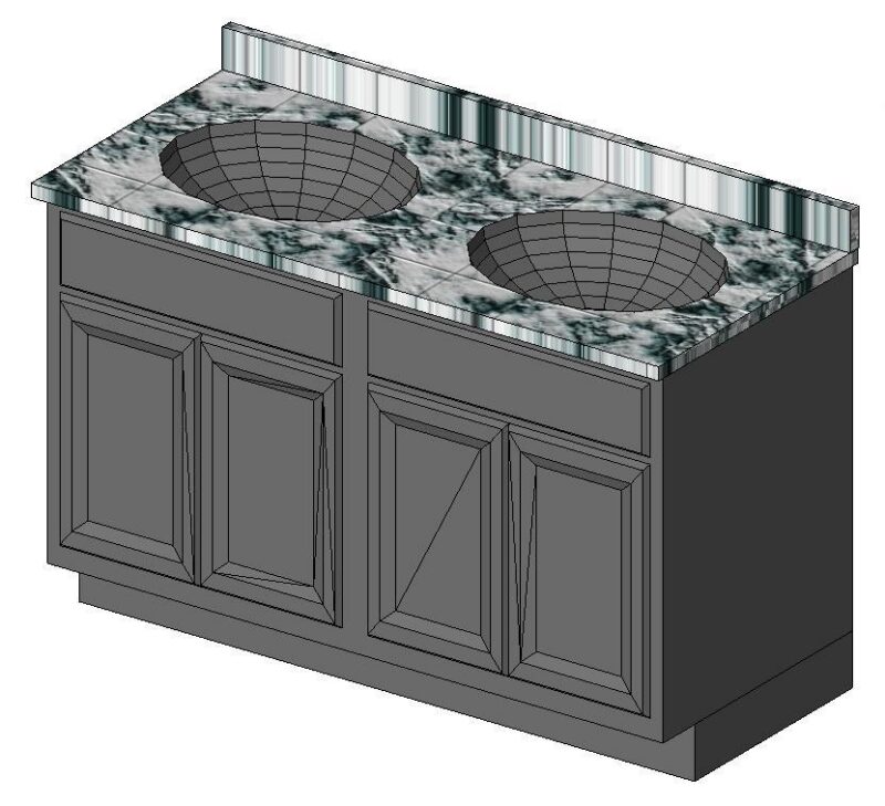 Sink With Cabinet 3D DWG Model for AutoCAD