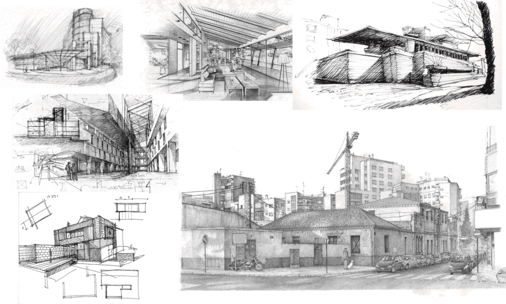 Sketches Of Perspective In Architecture 2D BMP Graphics Graphics