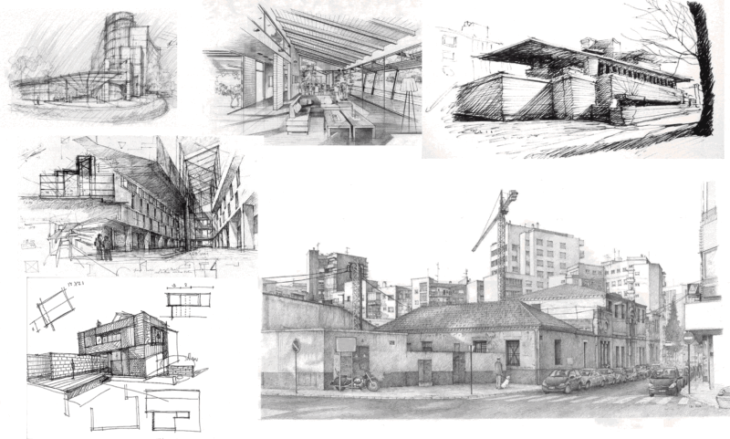 Sketches Of Perspective In Architecture 2D BMP Graphics Graphics