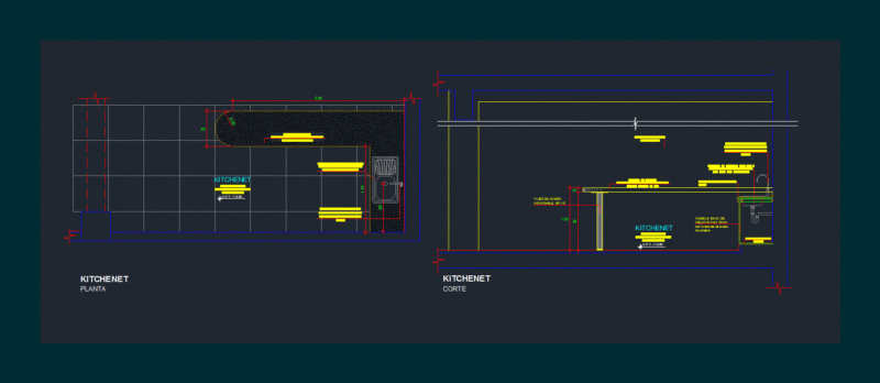Small Kitchen DWG Detail for AutoCAD