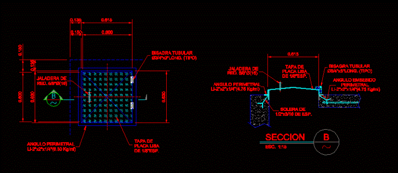Smooth Plate Cover DWG Block for AutoCAD