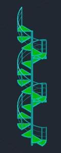 Spiral Staircase 3D DWG Model for AutoCAD