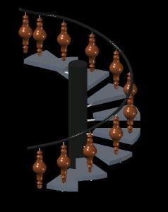 Spiral Staircase 3D DWG Model for AutoCAD