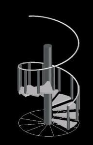 Spiral Staircase 3D DWG Model for AutoCAD