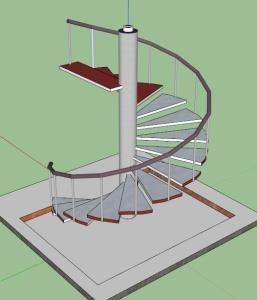Spiral Staircase 3D SKP Model for SketchUp