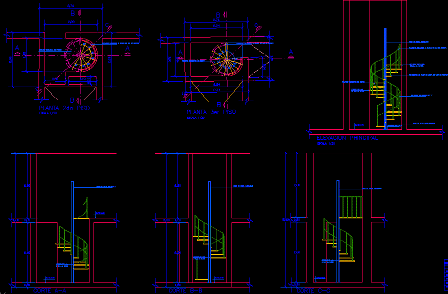 Spiral Staircase Detail DWG  Detail  for AutoCAD Designs CAD