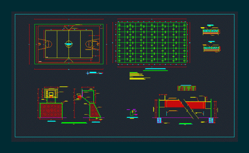Sports Platform DWG Block for AutoCAD