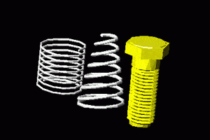 Spring And Screw 3D DWG Model for AutoCAD