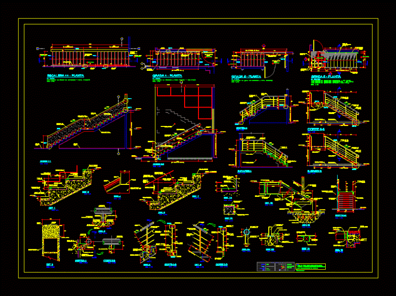 Stair Details Details Mixed DWG Detail for AutoCAD