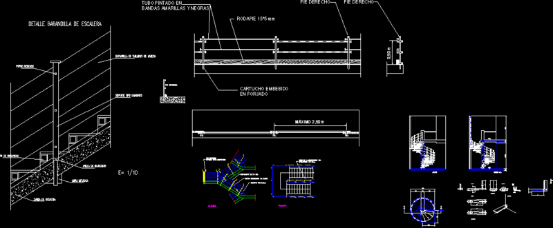 Stair Railing Detail DWG Detail for AutoCAD