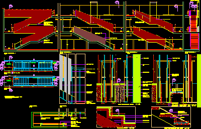Stair With Glass Handrail DWG Section for AutoCAD ...