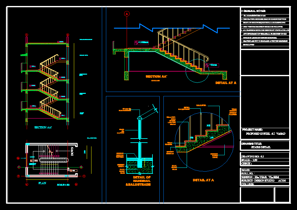 Staircase Detail DWG Detail for AutoCAD  DesignsCAD