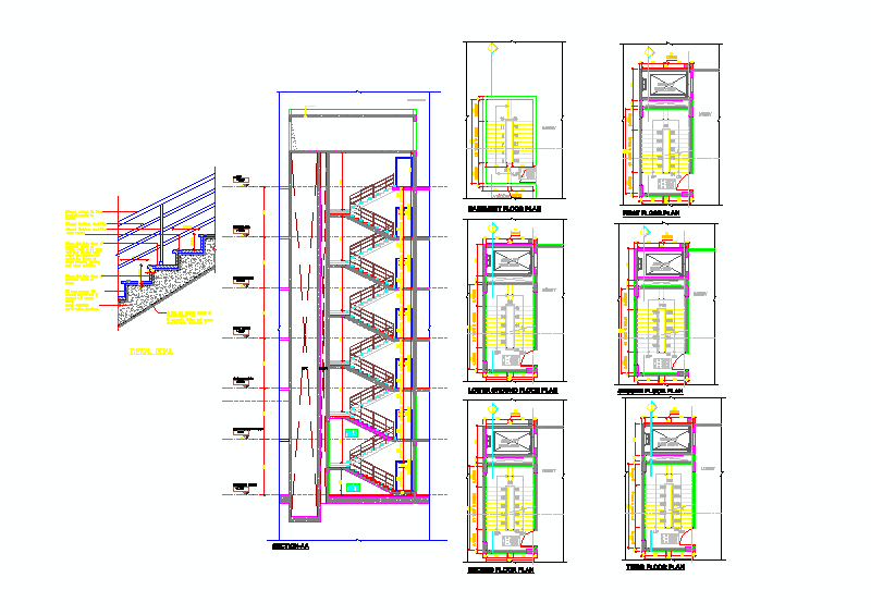 Staircase Detail DWG Detail For AutoCAD • Designs CAD