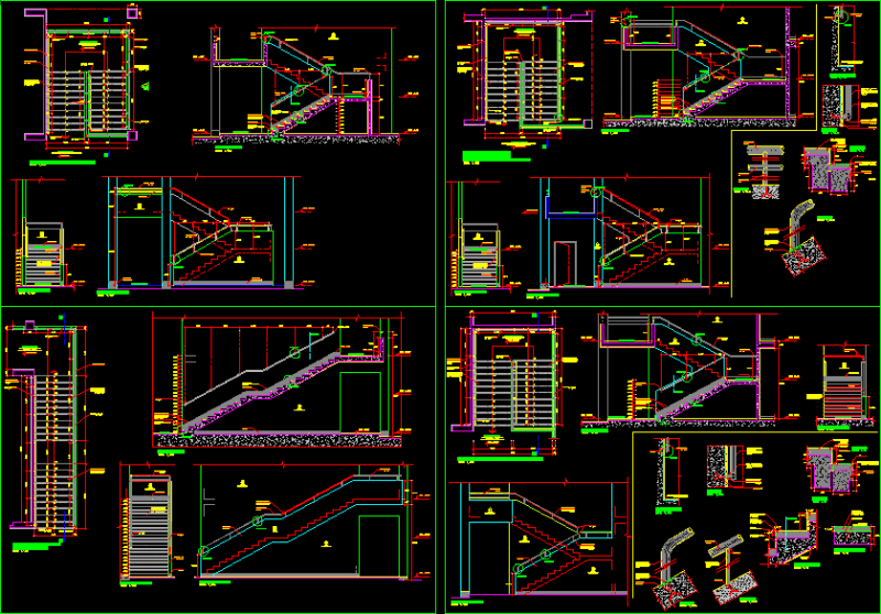 Staircase Details DWG Section for AutoCAD