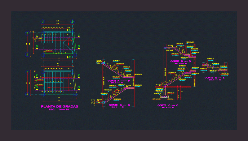Staircase DWG Section for AutoCAD