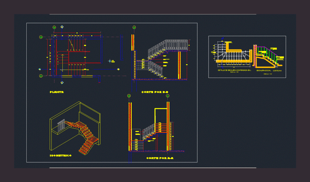 Staircase Offset Compensated DWG Block for AutoCAD