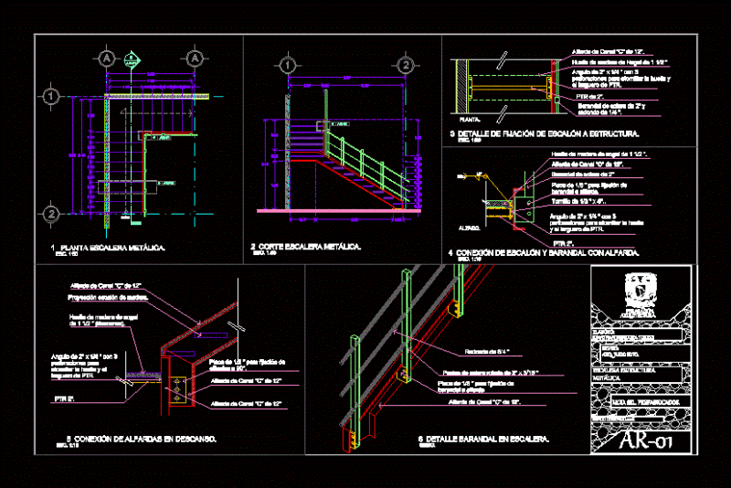 Staircase Steel Structure DWG Block for AutoCAD