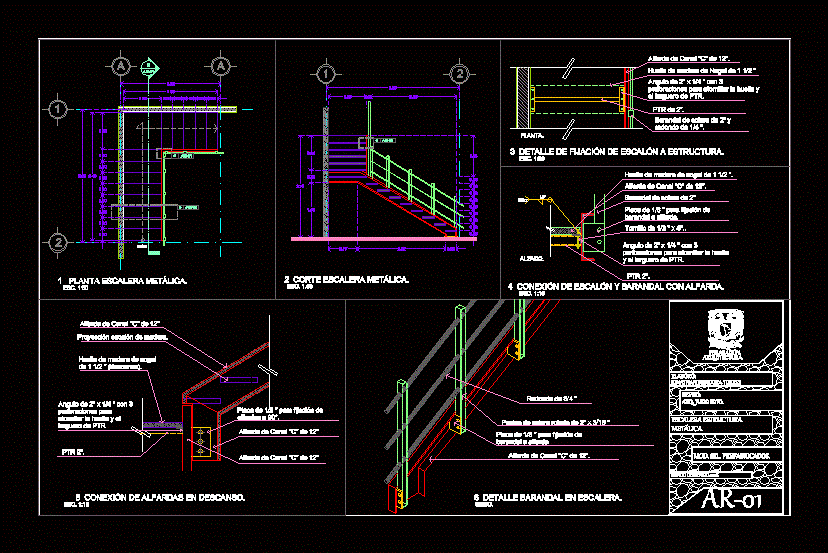 Staircase Steel Structure DWG Block for AutoCAD • Designs CAD