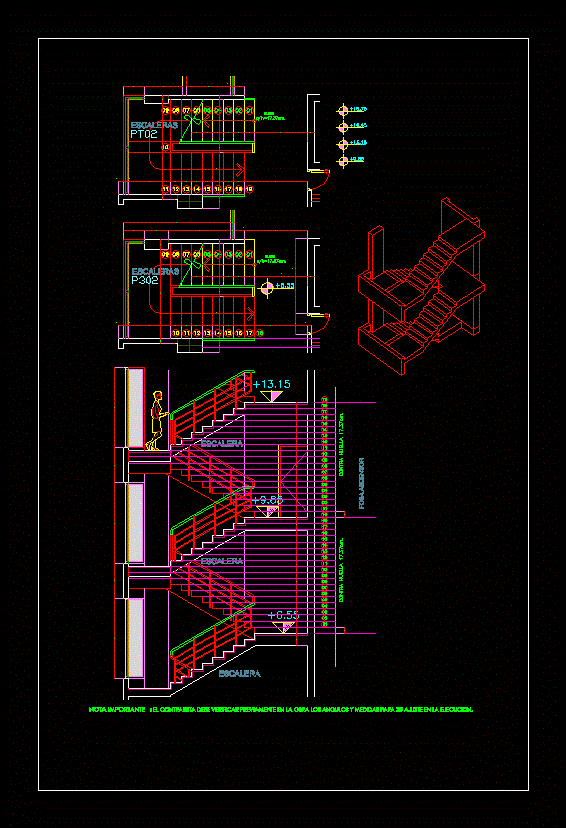 Stairs 2D DWG Elevation for AutoCAD  Designs CAD