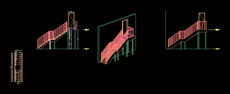 Stairs DWG Elevation for AutoCAD