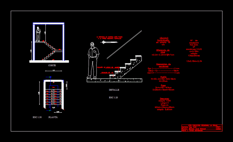Stairs DWG Section for AutoCAD