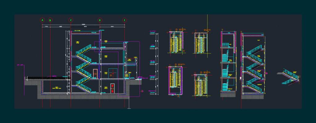 Stairs DWG Section for AutoCAD