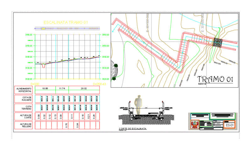 Stairs DWG Section for AutoCAD