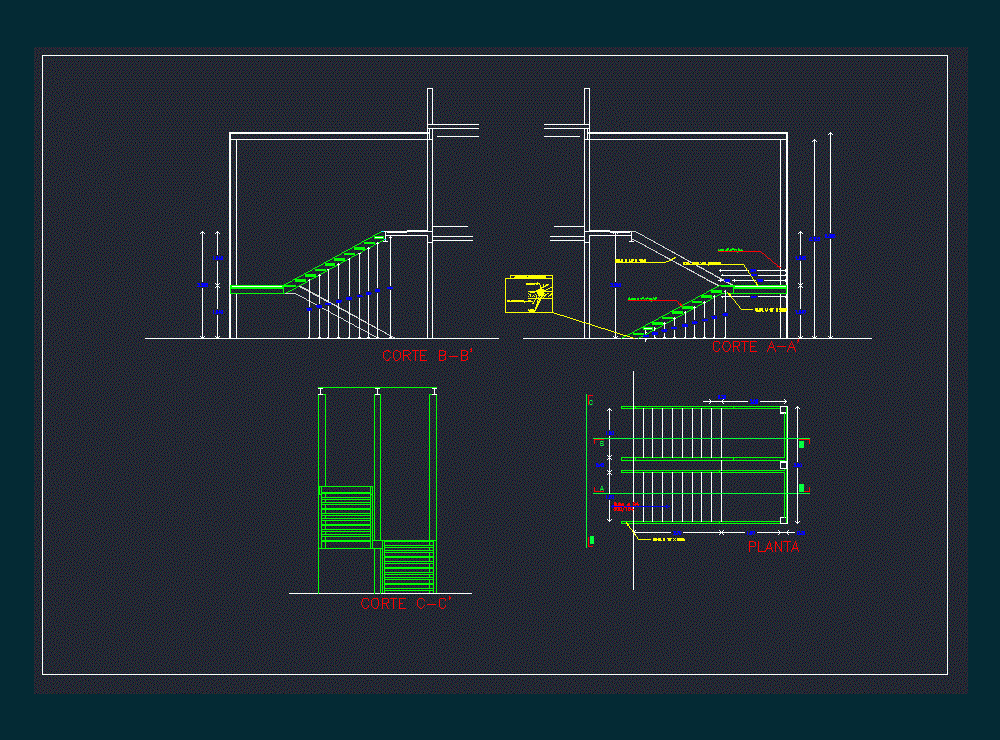 Stairs Metalica DWG Detail for AutoCAD • Designs CAD