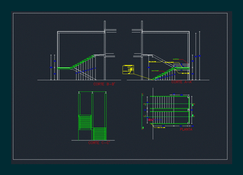 Stairs Metalica DWG Detail for AutoCAD