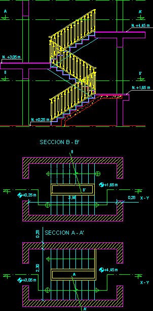 steel staircase details autocad drawing
