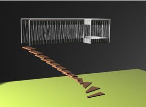 Stairway And Handrail 3D DWG Model for AutoCAD