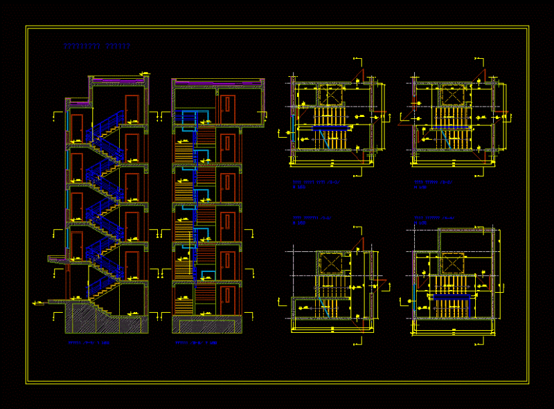 Stairwell – Building DWG Section for AutoCAD