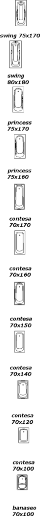 Steel Bathtubs DWG Block for AutoCAD