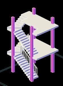 Steps 3D DWG Model for AutoCAD