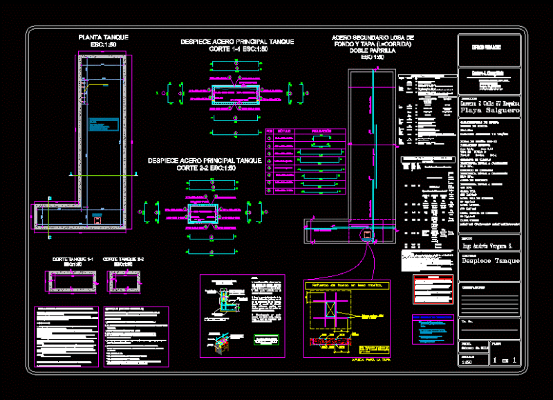 Structural Buried Tank DWG Block for AutoCAD