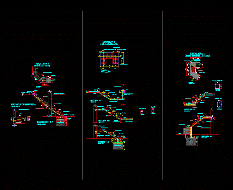 Structural Details Ladder DWG Detail for AutoCAD