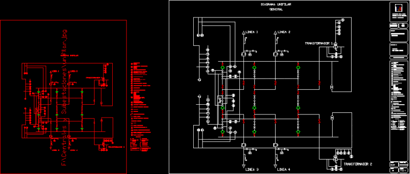 Substation Line Diagram DWG Block for AutoCAD