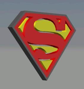 Superman Logo 3D DWG Model for AutoCAD