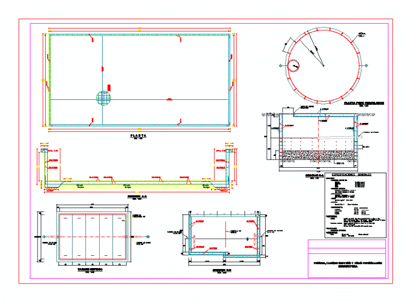 Swimming Pool; Septic Tank DWG Block for AutoCAD