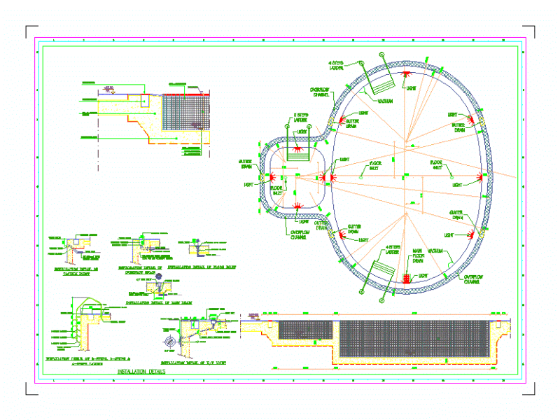 Swimming Pool Details DWG Detail for AutoCAD