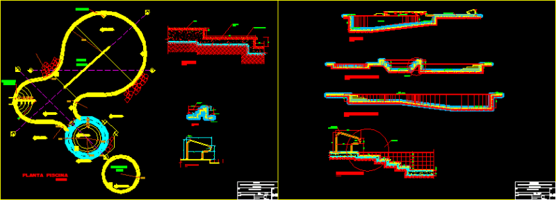 Swimming Pool DWG Section for AutoCAD