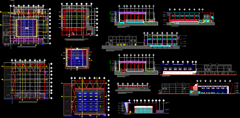 Aquatic Center and Indoor Swimming Pool Architectural Project DWG
