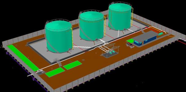 Tank Farm 3D DWG Model for AutoCAD – Designs CAD components of electrical plan layout 