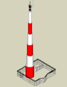 Telecommunication Monopole Tower 3D SKP Model for SketchUp