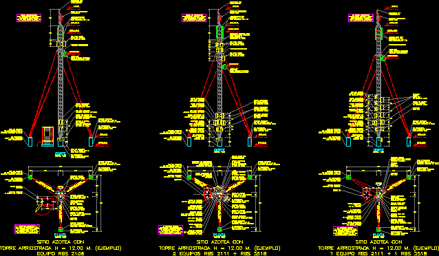 Telecommunication Tower  Bracing DWG  Plan for AutoCAD 