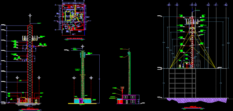 Telephony Towers DWG Detail for AutoCAD