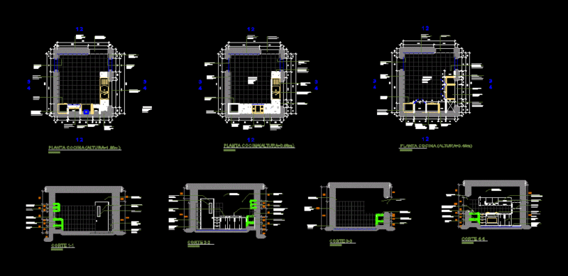The Kitchen DWG Section for AutoCAD