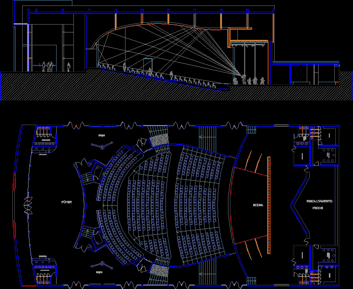 Home Theatre Plan Cad Blocks Free Download